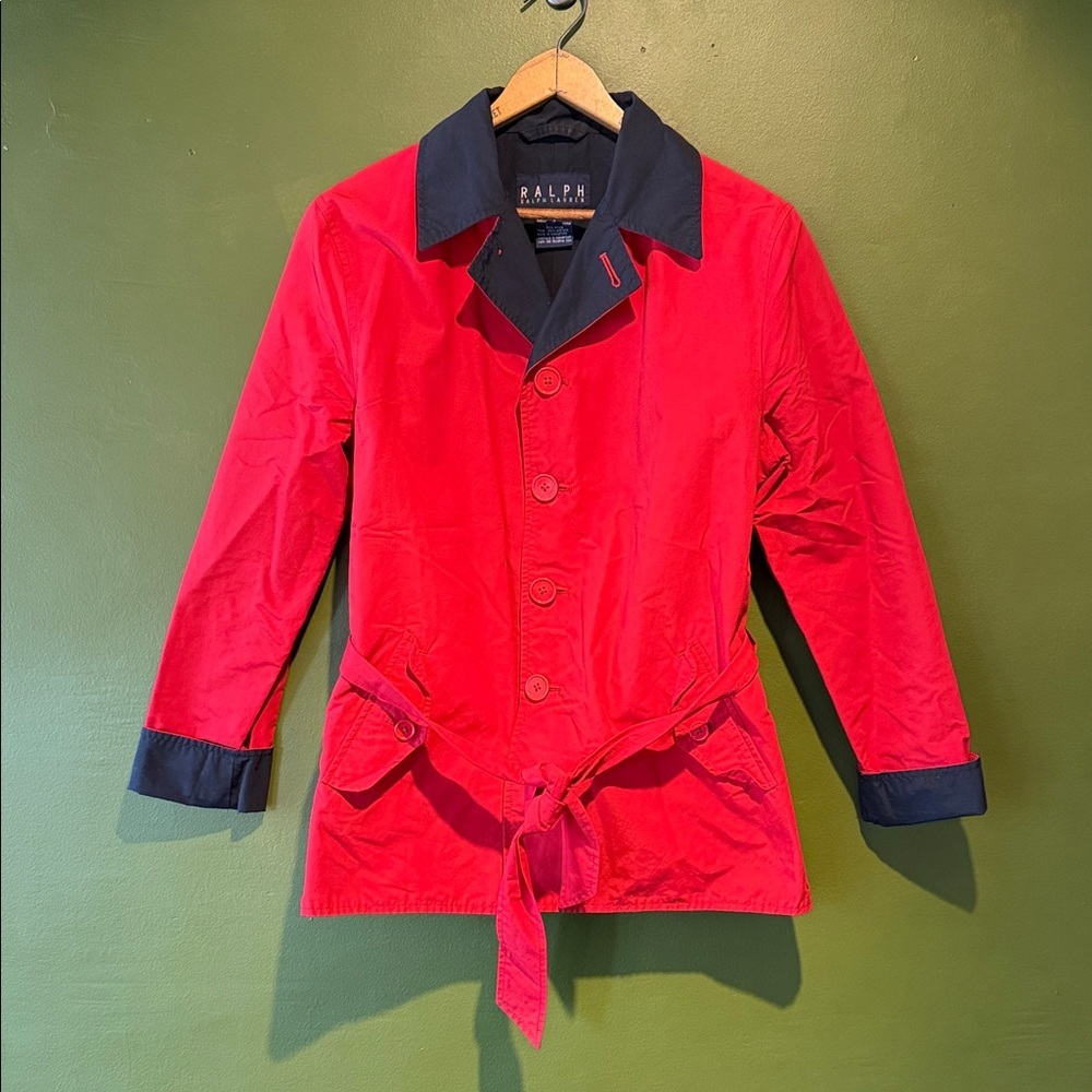 Ralph Lauren Red Utility Jacket with Navy Trim